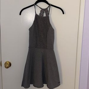 Abercrombie & Fitch Gray Lace Halter Skater Dress